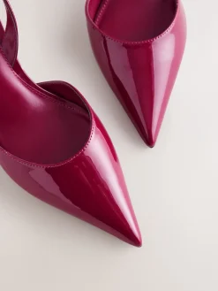 Next Forever Comfort® Pointed Toe Curvy Slingback Heels Pink Patent Online