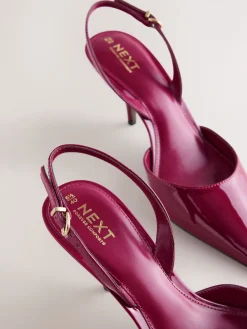 Next Forever Comfort® Pointed Toe Curvy Slingback Heels Pink Patent Online