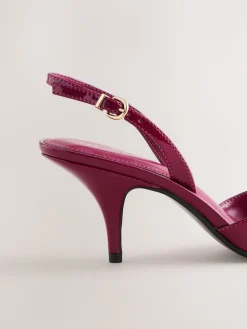 Next Forever Comfort® Pointed Toe Curvy Slingback Heels Pink Patent Online