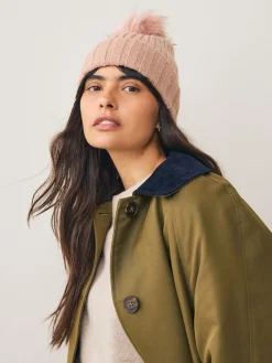 Next Pink Rib Knit Pom Hat Clearance