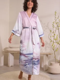 Next Pink Scene Lightweight Dressing Gown Best
