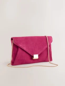 Next Pink Suede Clutch Bag Outlet