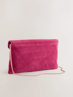 Next Pink Suede Clutch Bag Outlet