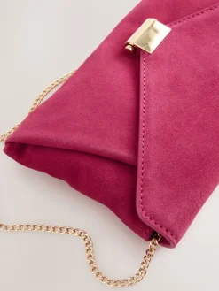 Next Pink Suede Clutch Bag Outlet