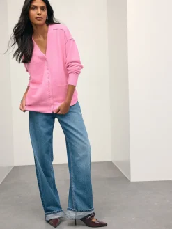 Next Pink Supersoft V-Neck Cardigan With Pockets Best