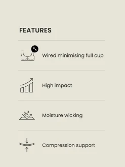 Next Ultimate Support Non Pad Minimising Wired Dry Tech High Impact Sports Bra Pink Online