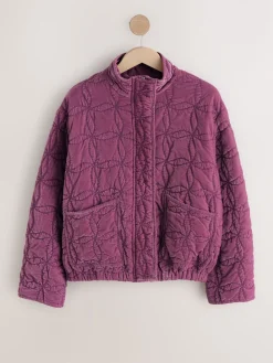Next Velvet Quilted Jacket Pink Outlet