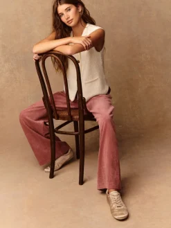 Next Pink Wide Leg Soft Cord Trousers Sale