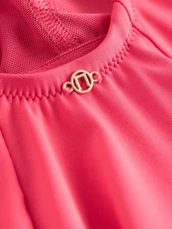 Next Wrap Tummy Control Swimsuit Pink New