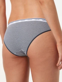 Next Bikini Cotton Logo Knickers 4 Pack Pink/Blue Stripe Online