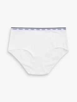 Next Pink/Blue Stripe Midi Cotton Logo Knickers 4 Pack Clearance