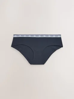 Next Short Cotton Logo Knickers 4 Pack Pink/Blue Stripe Discount