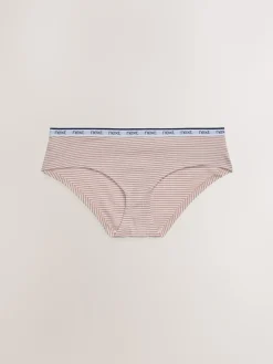 Next Short Cotton Logo Knickers 4 Pack Pink/Blue Stripe Discount