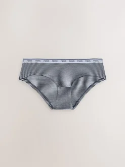 Next Short Cotton Logo Knickers 4 Pack Pink/Blue Stripe Discount