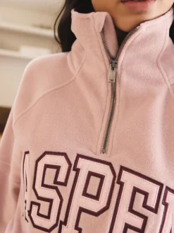 Next Half Zip Graphic Fleece Pink/Burgundy Red Discount