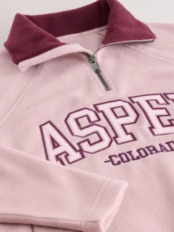 Next Half Zip Graphic Fleece Pink/Burgundy Red Discount