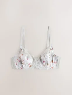 Next DD+ Non Pad Full Cup Bras 3 Pack Pink/Cream/Green Floral Sale
