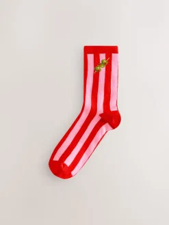 Next Pink/Green 'Olive You' Ankle Socks 4 Pack Pink/Green 'Olive You' Sale