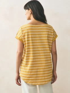 Next Cap Sleeve T-Shirts 5 Pack Pink/Green/White/Yellow Stripe/ Palm Print Sale