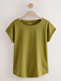 Next Cap Sleeve T-Shirts 5 Pack Pink/Green/White/Yellow Stripe/ Palm Print Sale