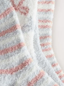 Next Cosy Ankle Socks 4 Pack Pink/Grey Bows Hot