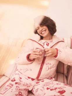 Next Pink/Red Heart Borg Full Zip Fleece Best