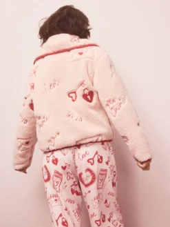 Next Pink/Red Heart Borg Full Zip Fleece Best