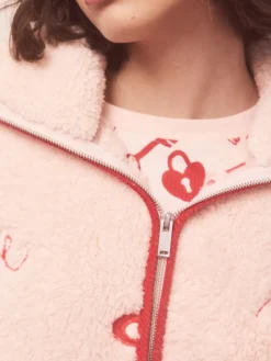 Next Pink/Red Heart Borg Full Zip Fleece Best