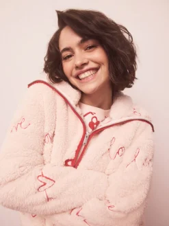 Next Pink/Red Heart Borg Full Zip Fleece Best