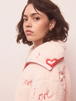 Next Pink/Red Heart Borg Full Zip Fleece Best