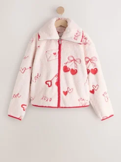 Next Pink/Red Heart Borg Full Zip Fleece Best