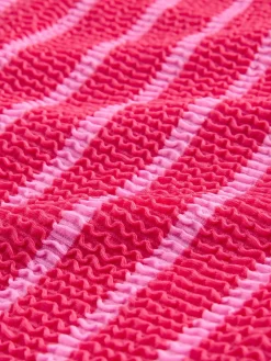 Next Shorts Swim Shorts Bikini Bottoms Pink/Red Stripe Crinkle