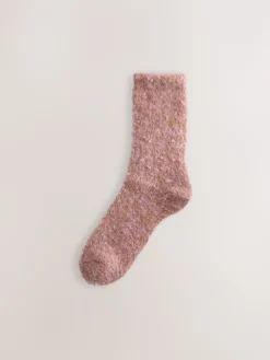 Next Boucle Cosy Socks 2 Pack Pink/Rust
