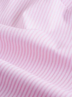 Next Pink/White Stripe Fitted Stretch Essential Long Sleeve Shirt Hot