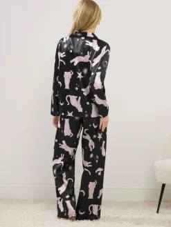 PixieGirl Petite Satin Pyjamas Set Blue