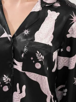 PixieGirl Petite Satin Pyjamas Set Blue