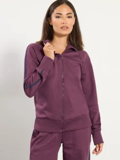 PixieGirl Petite Stripe Collar Zip Sweatshirt Red Best