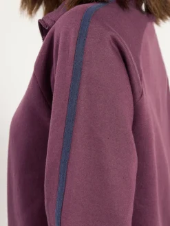 PixieGirl Petite Stripe Collar Zip Sweatshirt Red Best