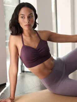 Next Seamless Strappy Sports Bra Plum Purple Sale