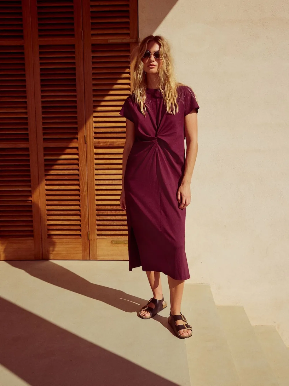 Next Twist Short Sleeved T-Shirt Summer Dress Plum Purple Discount