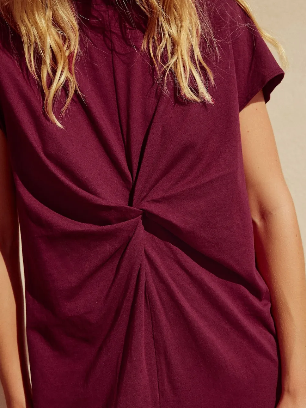 Next Twist Short Sleeved T-Shirt Summer Dress Plum Purple Discount