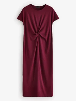 Next Twist Short Sleeved T-Shirt Summer Dress Plum Purple Discount