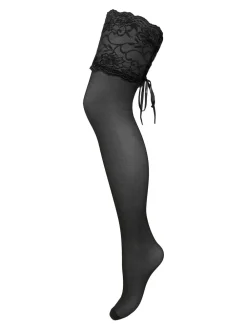 Pour Moi Black All Tied Up Laced Up 15 Denier Stockings Outlet