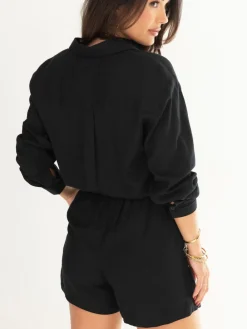 Pour Moi Bree High Waist Elasticated Shorts Black Clearance