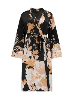 Pour Moi Black Dusk Printed Satin Midi Dressing Gown Online