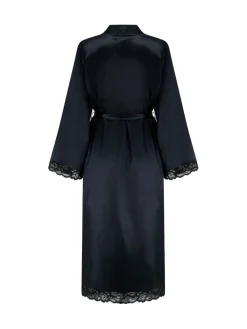 Pour Moi Black Dusk Satin Kimono Sleeve Midi Gown Outlet