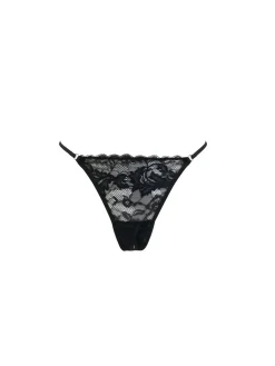 Pour Moi Black G-String For Your Eyes Only High Waist Crotchless Thong Outlet