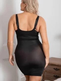 Pour Moi Black Lingerie Hourglass Shapewear Firm Tummy Control Wear Your Own Bra Slip