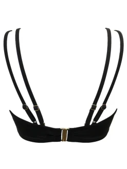 Pour Moi Black Non Padded Sydney Double Strap Underwired Longline Bikini Top Discount