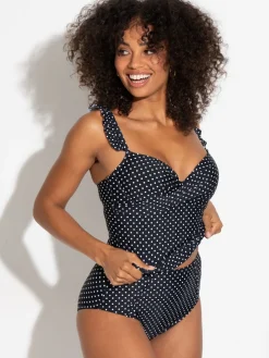 Pour Moi Sicily Lightly Padded Underwired Tankini Top Black Outlet